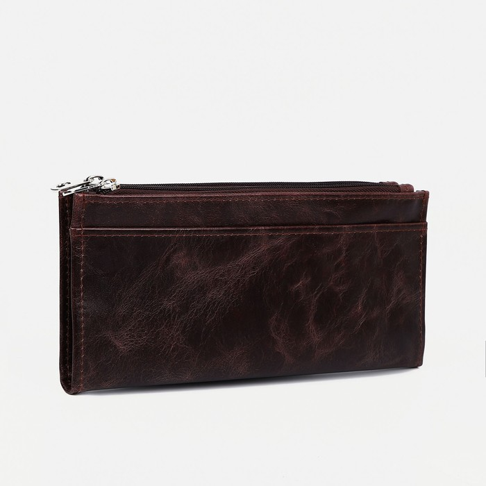 Кошелёк женский на молнии, цвет коричневый