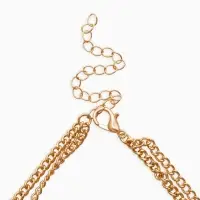 Колье "Борокко", цепь, 2 яруса, цвет золото