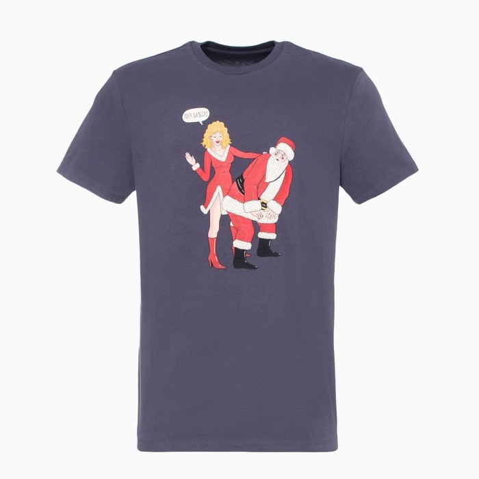 Футболка мужская новогодняя , цвет графит, размер 50 Футболка мужская новогодняя , цвет графит, размер 50