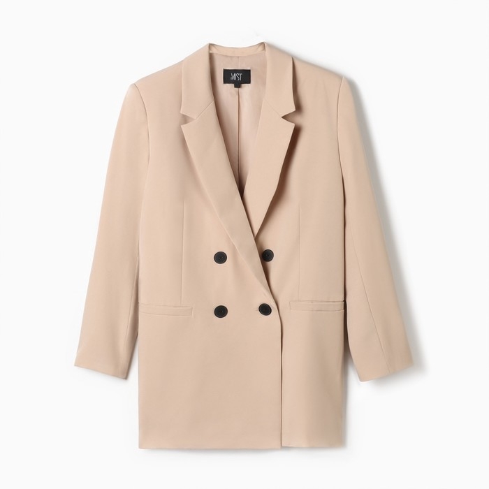 Пиджак женский двубортный MIST plus-size, р.52, бежевый