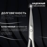 Ножницы маникюрные &laquo;Premium satin&raquo;, узкие, прямые, матовые, 10,5 см, на блистере, цвет матовый серебристый