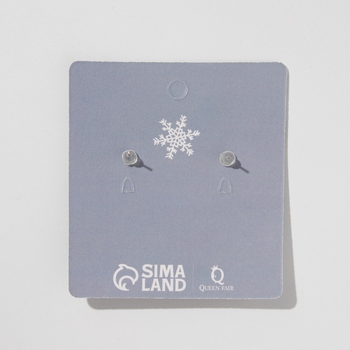 Новый год! Серьги &laquo;Снежинки&raquo; со стразами, цвет белый в серебре