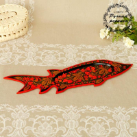 Селедочница &laquo;Осётр&raquo;, 58&times;17&times;0,5 см,  хохлома, микс