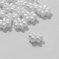 Бусины пластиковые &laquo;Цветы&raquo;, 1,2&times;1&times;0,5 см, (набор 50 шт.), цвет белый