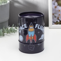 Копилка металл банка "Ракета" 12х8х8 см