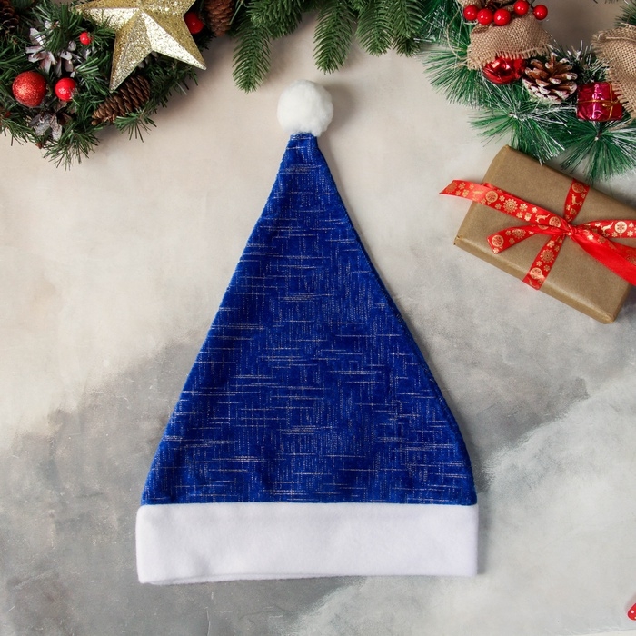 Колпак новогодний Колпак новогодний "Праздничные штрихи" 28х36 см, синий