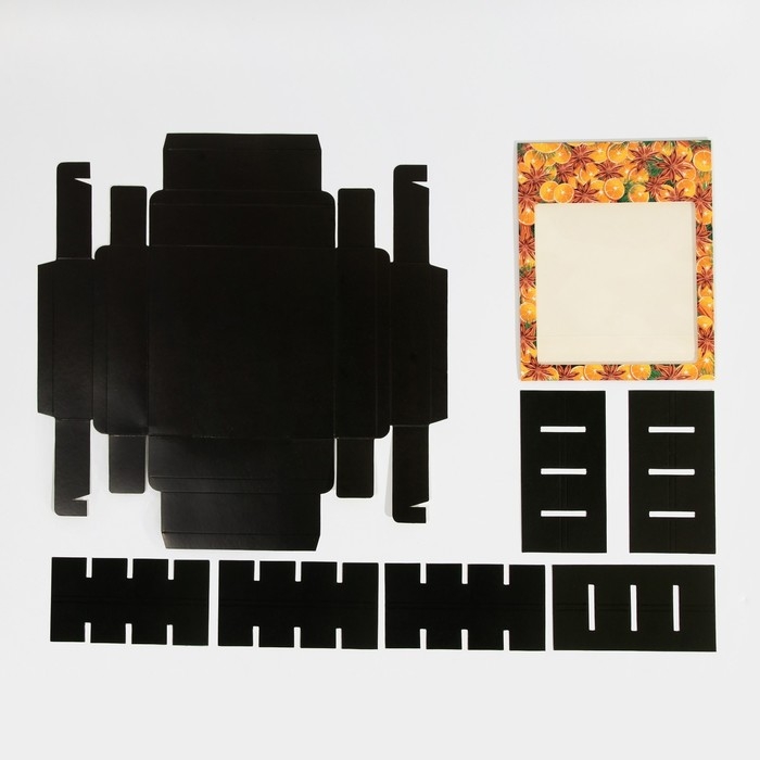 Коробка под 16 конфет с ячейками &laquo;Вкусный новый год&raquo; 17,7 х 17,7 х 3,8 см, Новый год