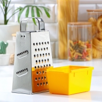 Тёрка &laquo;Сталь&raquo;, 4 грани, из нержавеющей стали, 11&times;9&times;27 см, МИКС