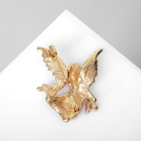 Брошь &laquo;Ангелок&raquo;, цвет бело-розовый в золоте