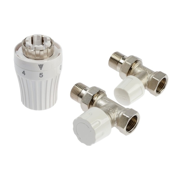 Комплект термостатический Ogint, для радиатора, 3в1, прямой, 1/2", PN10, М30х1.5, 6-28&deg;С