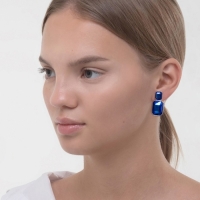 Клипсы &laquo;Вечеринка&raquo; ромбы, цвет синий в серебре