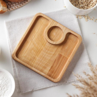 Менажница квадратная Доляна &laquo;Римини&raquo;, 18&times;18&times;1,8 см, 2 секции, берёза, пропитана маслом