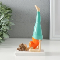 Сувенир полистоун "Пышечка - йога поза берёзка" оранжево-бирюзовая 9х5х14,5 см Сувенир полистоун "Пышечка - йога поза берёзка" оранжево-бирюзовая 9х5х14,5 см