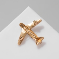 Брошь &laquo;Самолёт&raquo; покоритель вершин, цвет белый в золоте