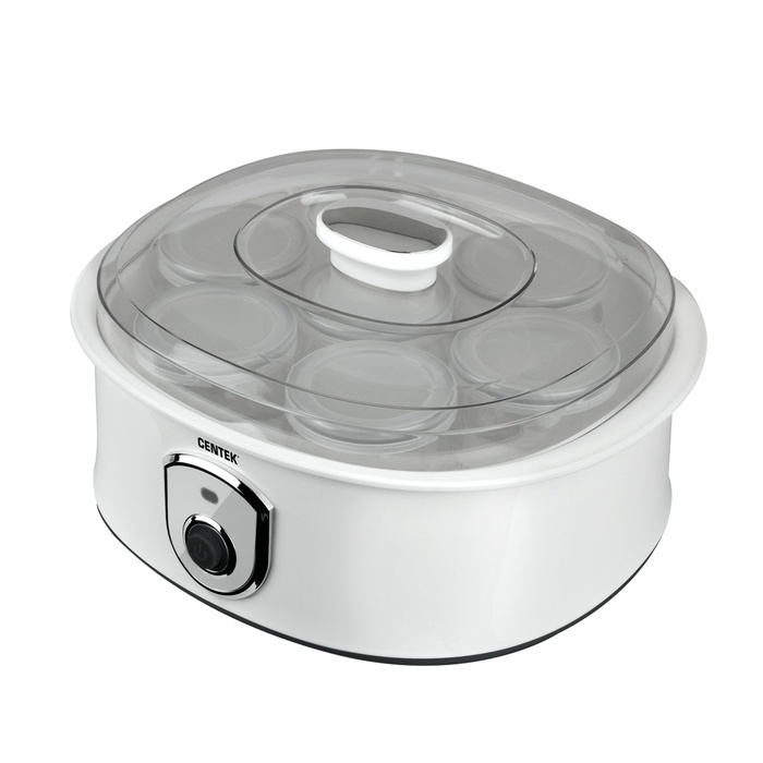 Йогуртница Centek CT-1442, 17 Вт, 0.2 л, 7 ёмкостей, стекло, серая