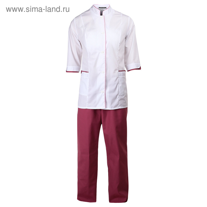 Костюм шеф-повара женский, р. 44-46, цвет белый/слива Костюм шеф-повара женский, р. 44-46, цвет белый/слива