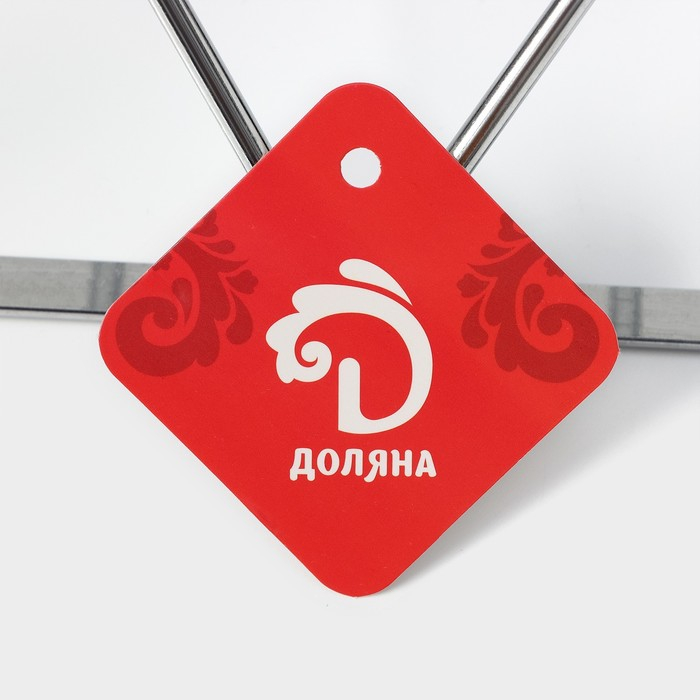 Сушилка для бокалов Доляна, 2 направляющих, 34&times;6&times;22,5 см, цвет хромированный