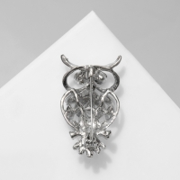 Брошь &laquo;Совушка&raquo;, цвет бело-синий в серебре