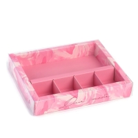 Коробка под 4 конфеты и шоколад с ячейками &laquo;Нежные краски&raquo; 18.8 х 15.7 х 3 см