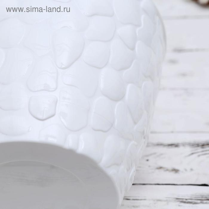 Горшок с поддоном &laquo;Камни&raquo;, 8 л, цвет белый