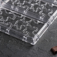 Форма для шоколада KONFINETTA &laquo;Абстракция&raquo;, 27,5&times;17,5&times;2,5 см, 3 ячейки 15,3&times;7,5&times;0,8 см, цвет прозрачный