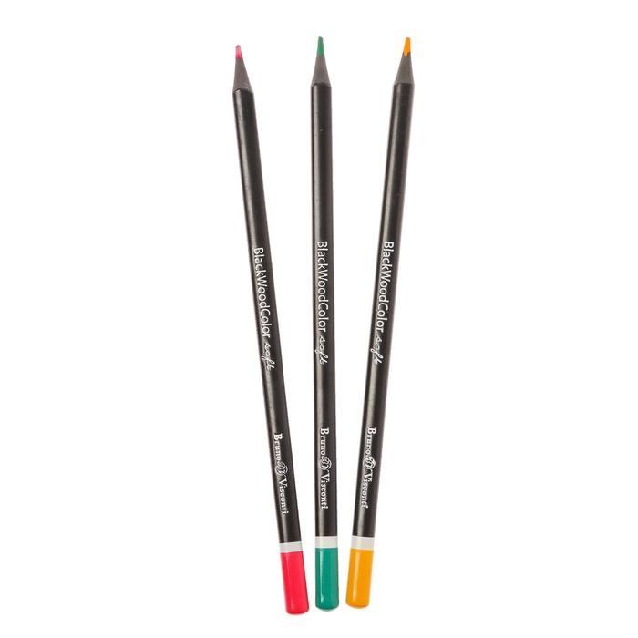 Карандаши цветные 18 цветов BlackWoodColor, пластиковые, трёхгранные, МИКС