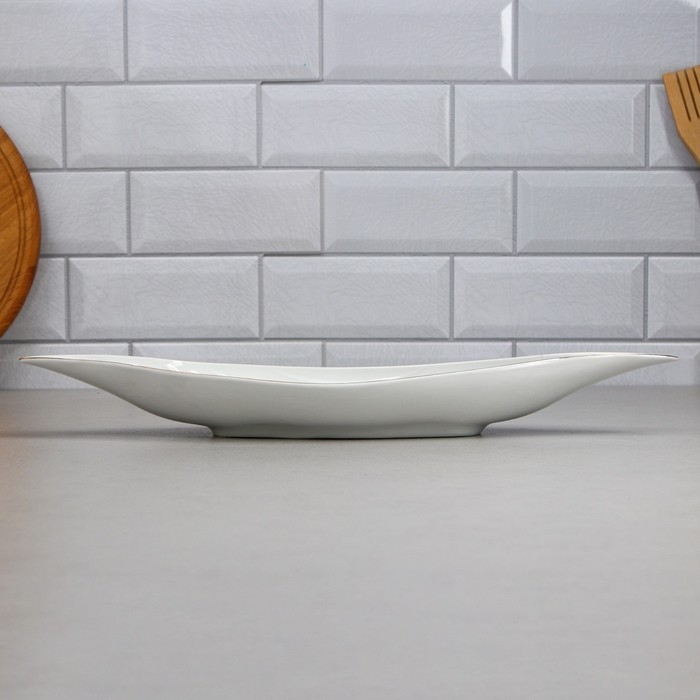 Салатник &laquo;Лодочка&raquo;, 600 мл, золотая обводка, фарфор, Иран