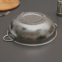 Дуршлаг из нержавеющей стали с ручками «Марко», d=28 см, две ручки, цвет хромированный Дуршлаг из нержавеющей стали с ручками «Марко», d=28 см, две ручки, цвет хромированный