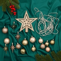 Ёлочные игрушки, пластик, набор 45 шт "Андромеда" нежность, МИКС Ёлочные игрушки, пластик, набор 45 шт "Андромеда" нежность, МИКС