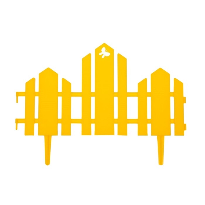 Ограждение декоративное, 25 &times; 170 см, 5 секций, пластик, жёлтое, &laquo;Чудный сад&raquo;