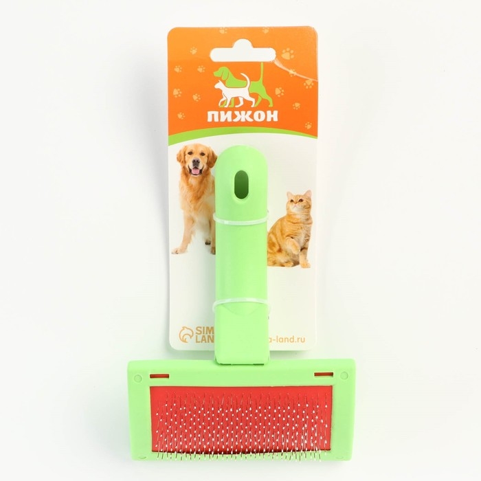 Пуходерка с каплями, эргономичная ручка, 10 х 15 см, зелёная