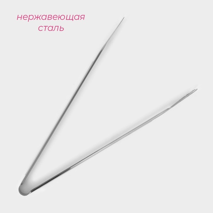 Щипцы кухонные Доляна &laquo;Лопатка&raquo;, 304 сталь, 33,5 см, цвет серебристый