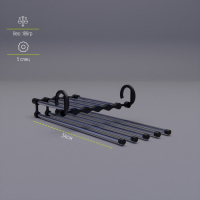 Вешалка для брюк и юбок Доляна, 34&times;18&times;17 см, 5 спиц,  раздвижная, цвет хромированный