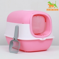 Туалет закрытый с откидным верхом, с совком и угольным фильтром 52 х 38 х 40 см, розовый Туалет закрытый с откидным верхом, с совком и угольным фильтром 52 х 38 х 40 см, розовый