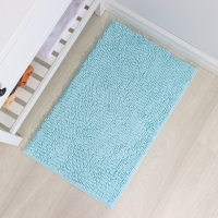 Коврик для ванной Доляна &laquo;Букли длинные&raquo;, 50&times;80 см, длина букли 2 см, цвет голубой