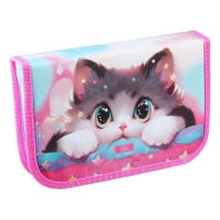 Пенал 1 секция, 130 х 210 х 40 мм, 2 откидные планки, тканевый, Calligrata TOP, Content "Котик корея" Пенал 1 секция, 130 х 210 х 40 мм, 2 откидные планки, тканевый, Calligrata TOP, Content "Котик корея"