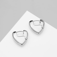 Серьги металл &laquo;Аккорд&raquo; сердце, такт, цвет серебро