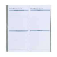 Еженедельник датированный 2025 года, 80х165 мм, 64 листа ESCALADA, мягкая обложка из искусственной кожи, блинтовое тиснение, блок 70 г/м&sup2;, зелёный