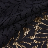 Кружевная эластичная ткань, 185 мм &times; 2,7 &plusmn; 0,5 м, цвет чёрный