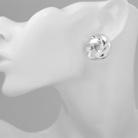 Серьги пластик &laquo;Круг&raquo; с изгибами, цвет серебро