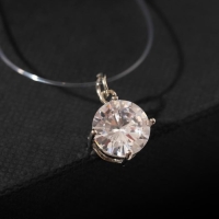 Кулон &laquo;На леске&raquo; страза, цвет белый в серебре, 30 см