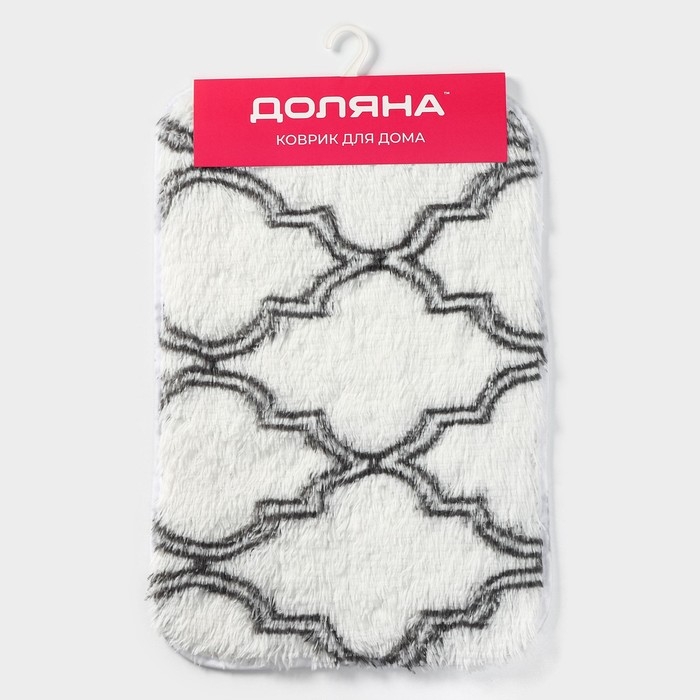 Коврик Доляна &laquo;Вензель&raquo;, 40&times;60 см, цвет белый