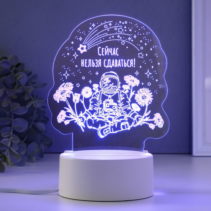 Светильник "Нельзя сдаваться" LED RGB от сети RISALUX