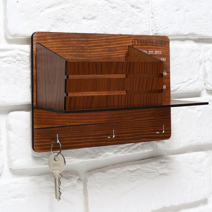 Ключница настенная новогодняя «Правила дома», на Новый год Ключница настенная новогодняя «Правила дома», на Новый год