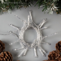 Гирлянда &laquo;Нить&raquo; 2 м, IP20, прозрачная нить, 20 LED, свечение белое, 2 режима, AAх3