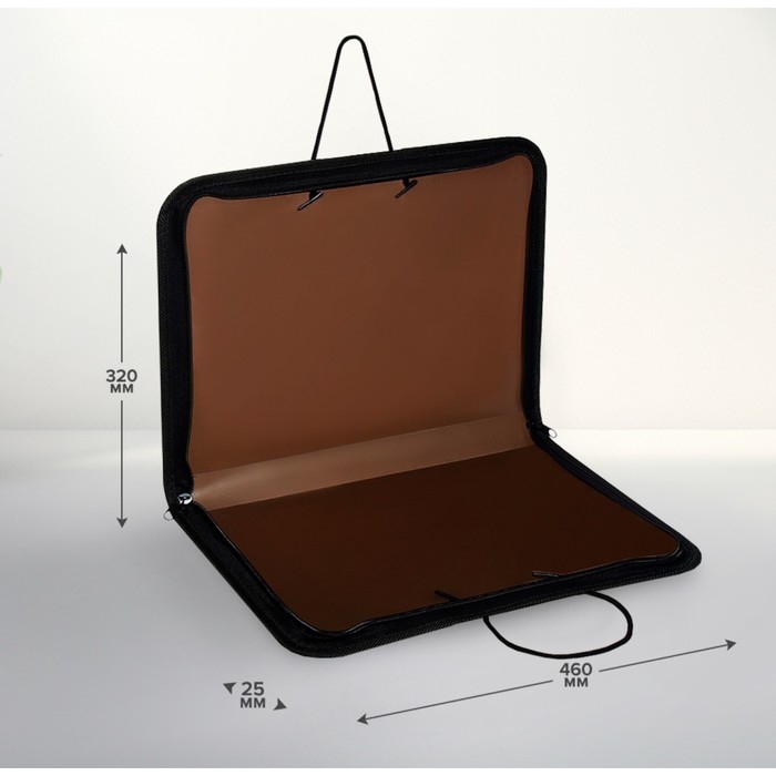 Папка для чертежей и рисунков А3, 460 х 320 х 25 мм, с ручками, пластиковая, молния вокруг, Папка для чертежей и рисунков А3, 460 х 320 х 25 мм, с ручками, пластиковая, молния вокруг, "Офис"