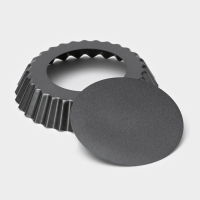 Форма для выпечки Доляна &laquo;Жаклин&raquo;, d=11 см, со съёмным дном, антипригарное покрытие, цвет чёрный