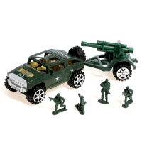 Машина инерционная &laquo;Военный джип&raquo; с пушкой и солдатом