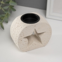 Подсвечник гипс, металл на 1 свечу "Звезда в камне" d=3,8 см 5х9,6х8,5 см