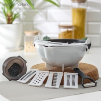 Многофункциональная овощерезка &laquo;Маджестик&raquo;, со сливной корзиной, 22,3&times;13,5&times;22,5 см, цвет бело-серый